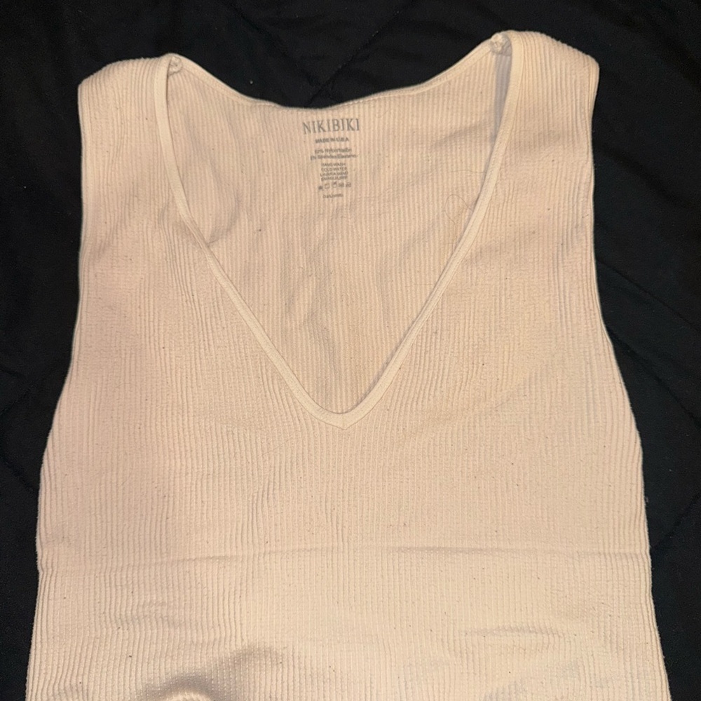 Nikibiki Women's Cream V-Neck Tank Top
